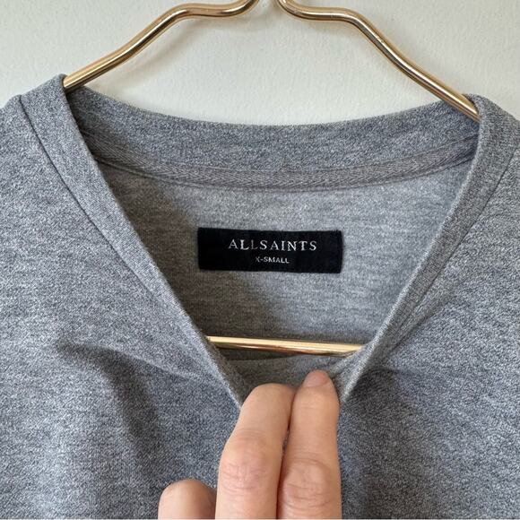 AllSaints Lasher Gray Crewneck Sweatshirt Men’s XS - Picture 6 of 7